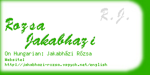 rozsa jakabhazi business card